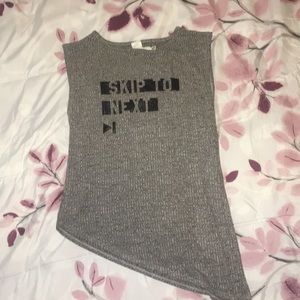 “Skip to the next” diagonal shirt